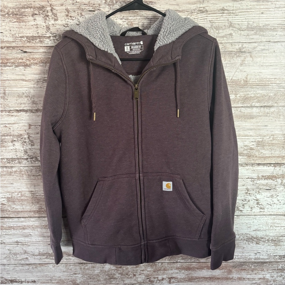 Carhartt Purple Sherpa-Lined Hoodie